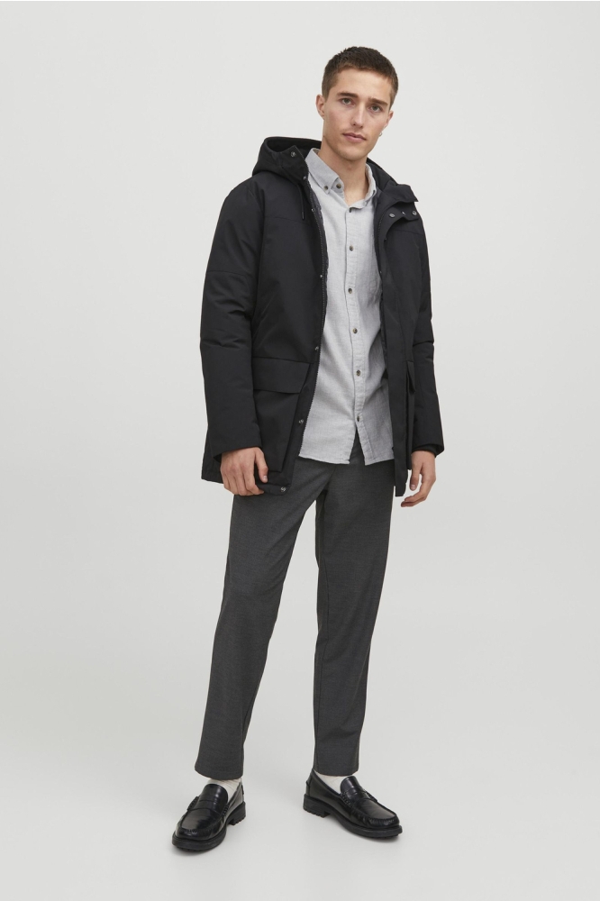 JJECLASSIC MELANGE SHIRT LS SN 12235974 Light Grey Melange